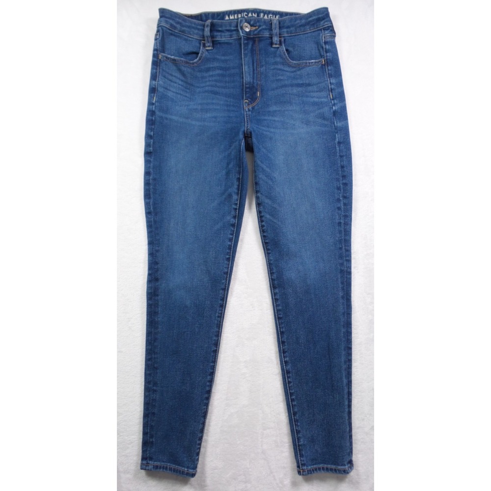 American Eagle Jeans Womens Size 4 Short Blue Super High Rise Jegging Stretch